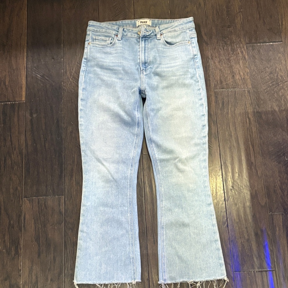 PAIGE Women's Light Blue Flare Jeans